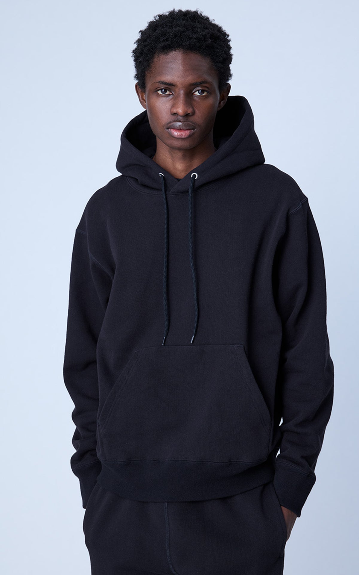Cotton Research Club Loopwheel Terry Hoodie Black