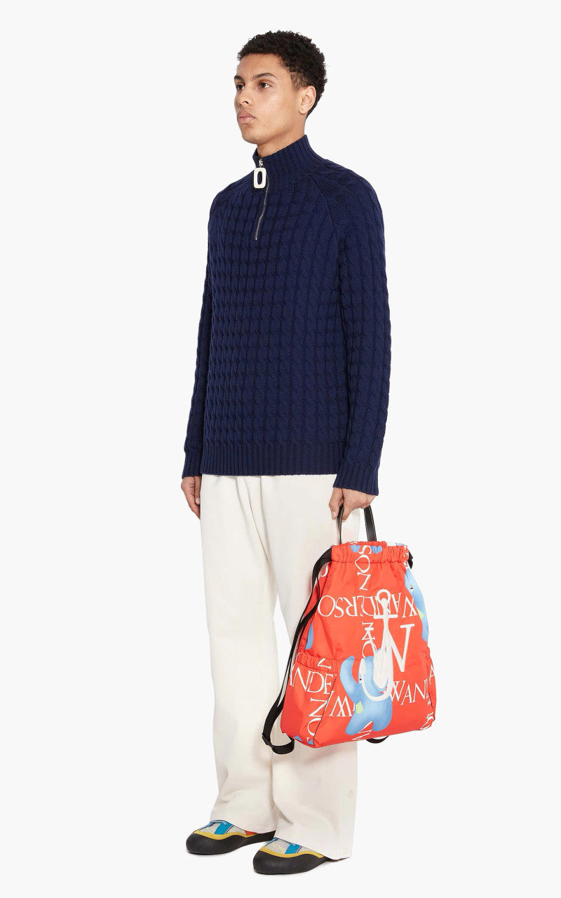 JW Anderson JWA Cable Knit Henley Jumper Navy