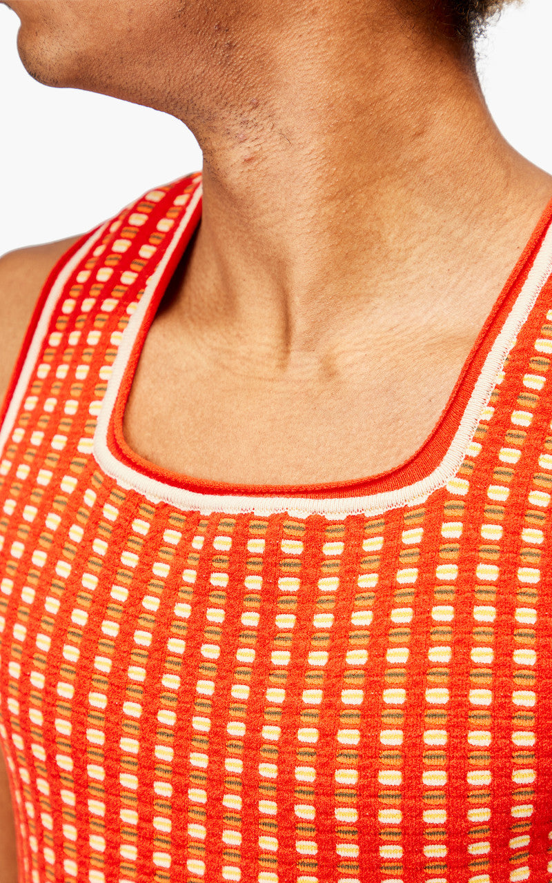 Jacquemus Le Débardeur Macio Jacquard Tank Top Multi-Red