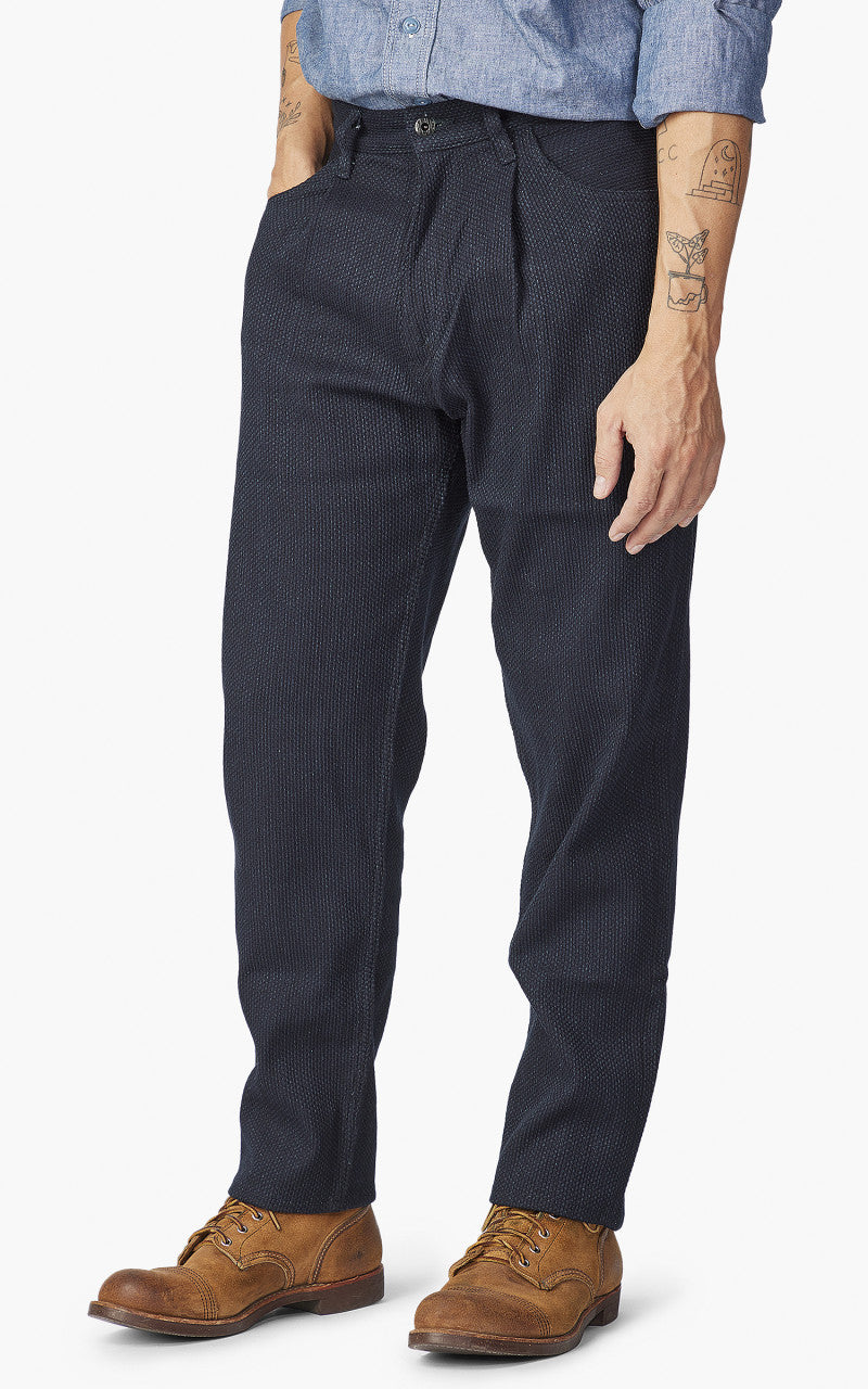 Japan Blue Sashiko Wide Tapered Pants Indigo