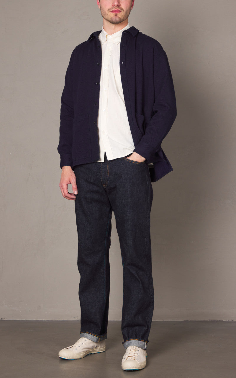 Japan Blue Sashiko Jacquard Shirt Indigo