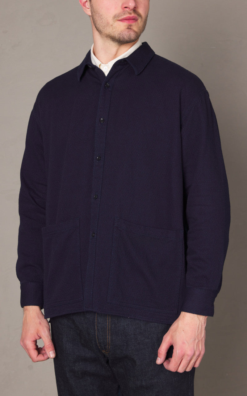 Japan Blue Sashiko Jacquard Shirt Indigo