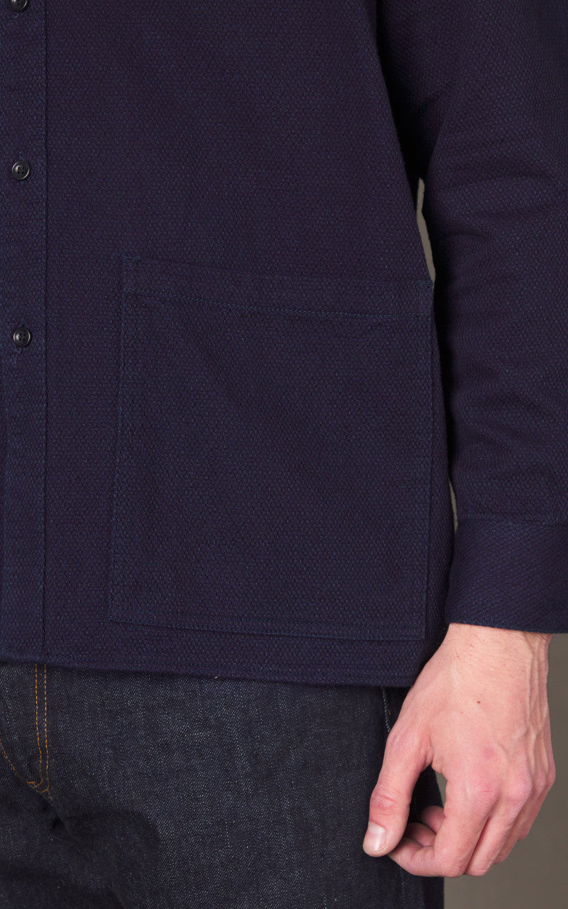 Japan Blue Sashiko Jacquard Shirt Indigo