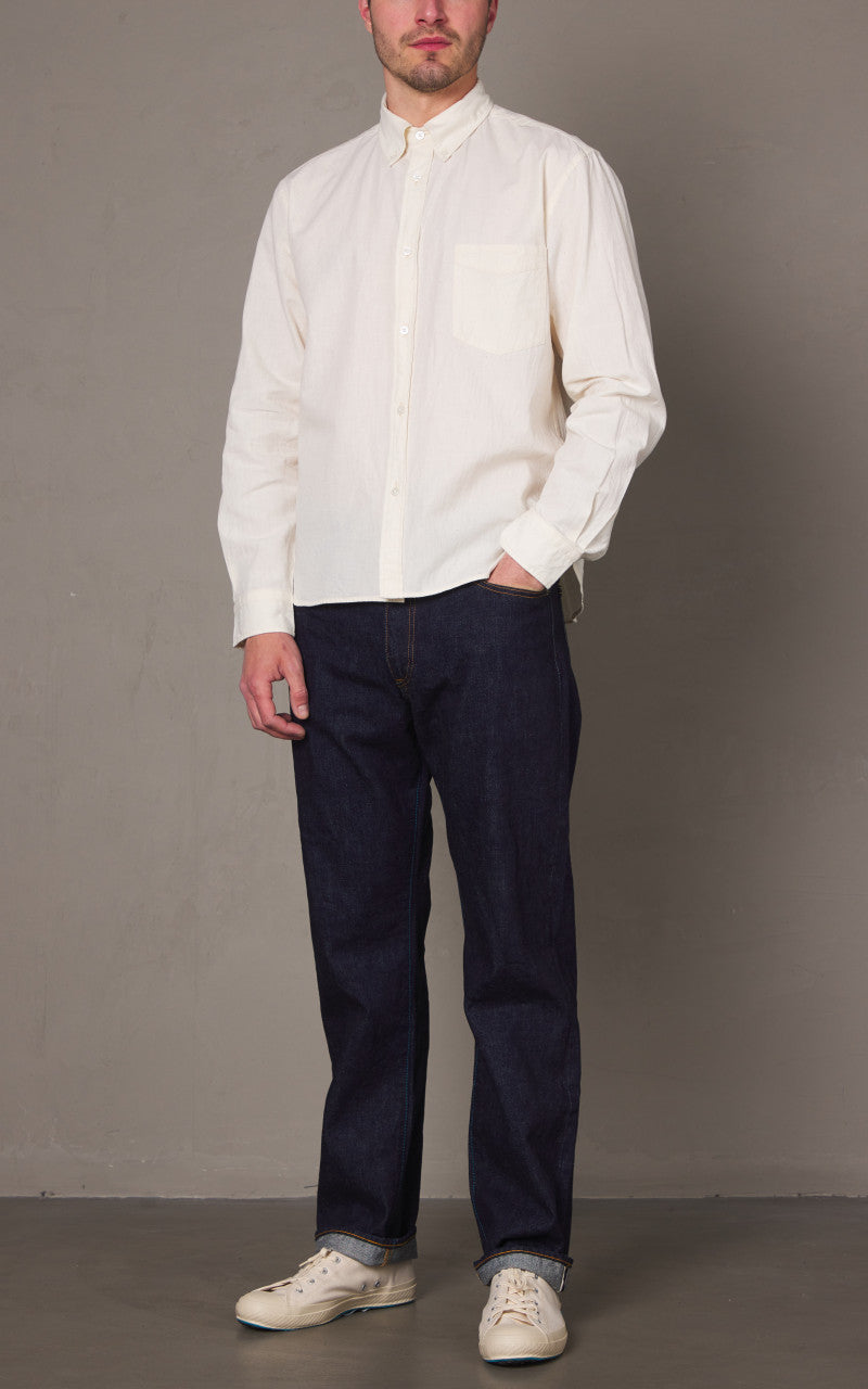 Japan Blue Cote d’Ivoire Cotton Selvedge Chambray Shirt Natural
