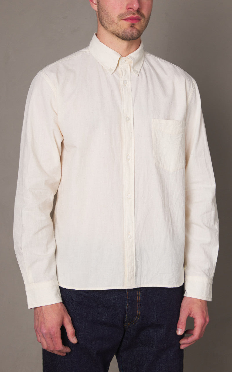 Japan Blue Cote d’Ivoire Cotton Selvedge Chambray Shirt Natural