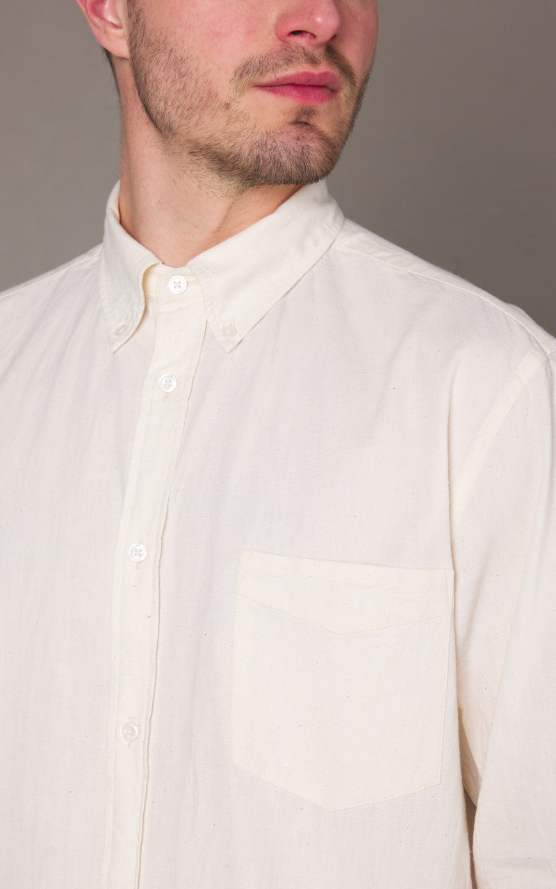 Japan Blue Cote d’Ivoire Cotton Selvedge Chambray Shirt Natural