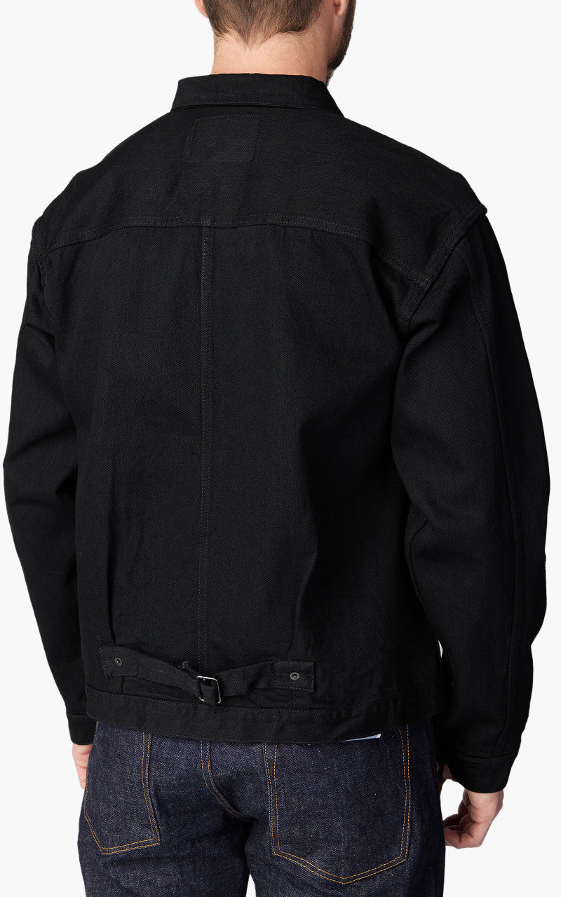 Japan Blue Classic Denim Jacket Aging Washed Black