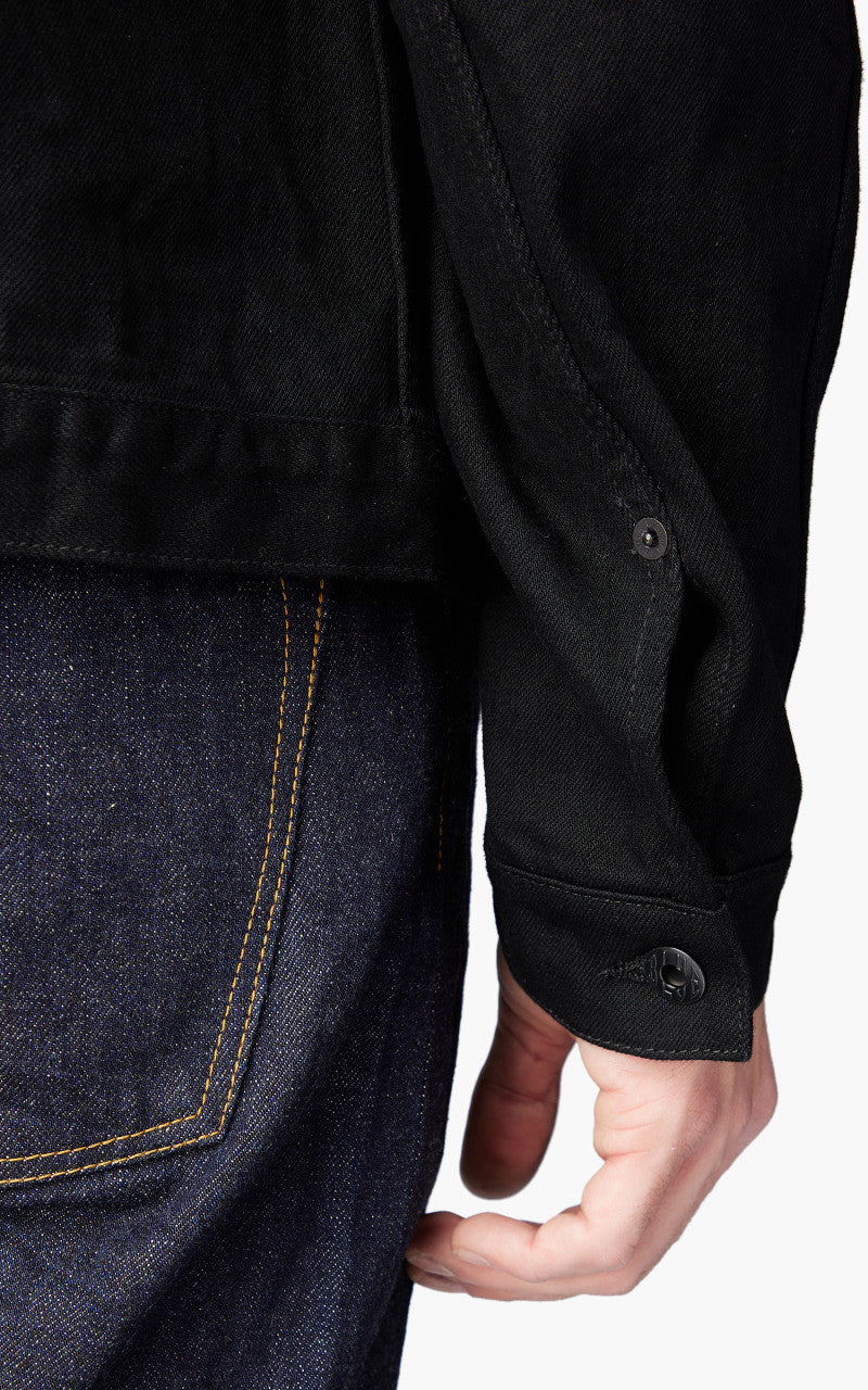 Japan Blue Classic Denim Jacket Aging Washed Black