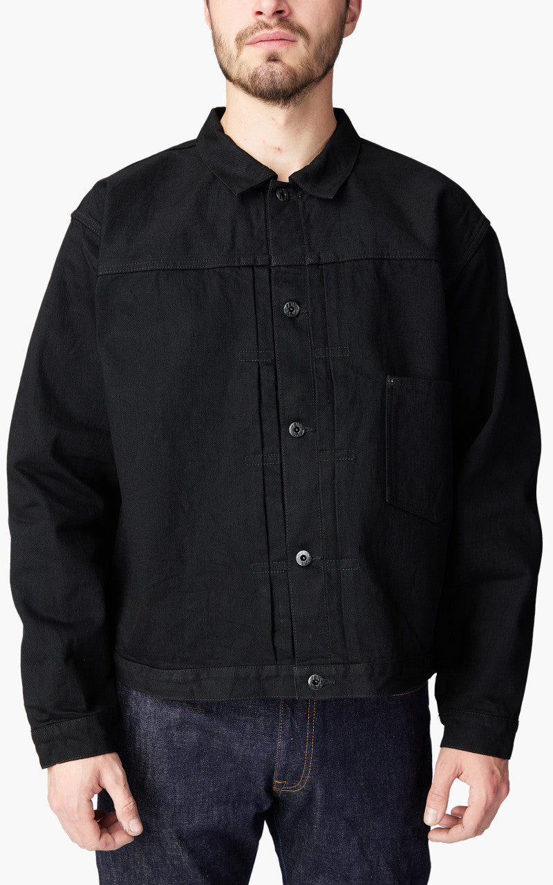 Japan Blue Classic Denim Jacket Aging Washed Black