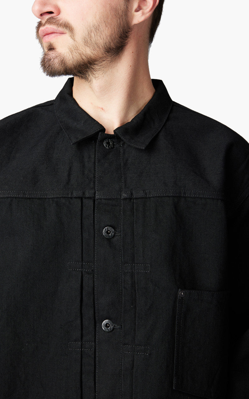 Japan Blue Classic Denim Jacket Aging Washed Black