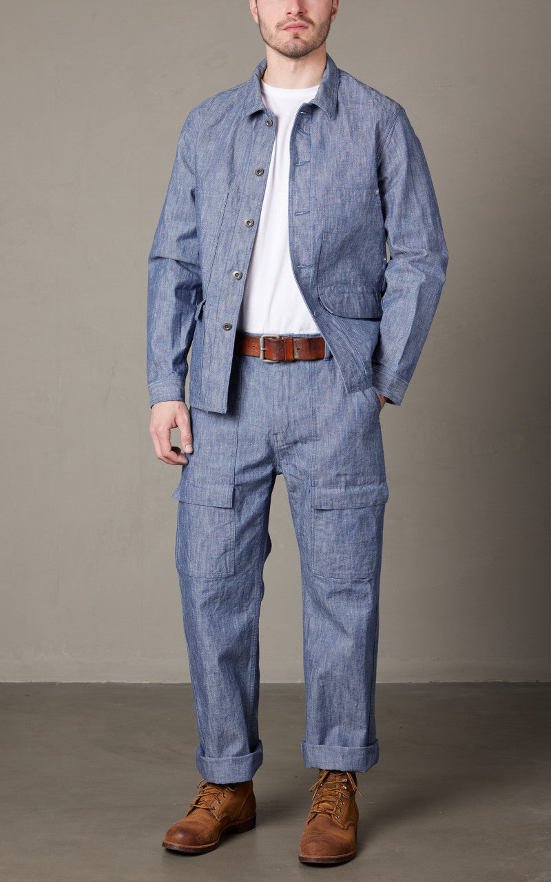 Japan Blue Heavy Chambray Coverall Sax 14oz