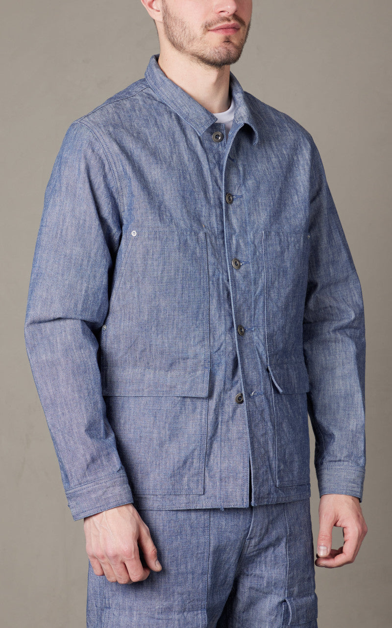 Japan Blue Heavy Chambray Coverall Sax 14oz