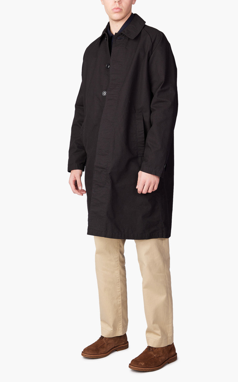 Japan Blue Balmacaan Coat Black