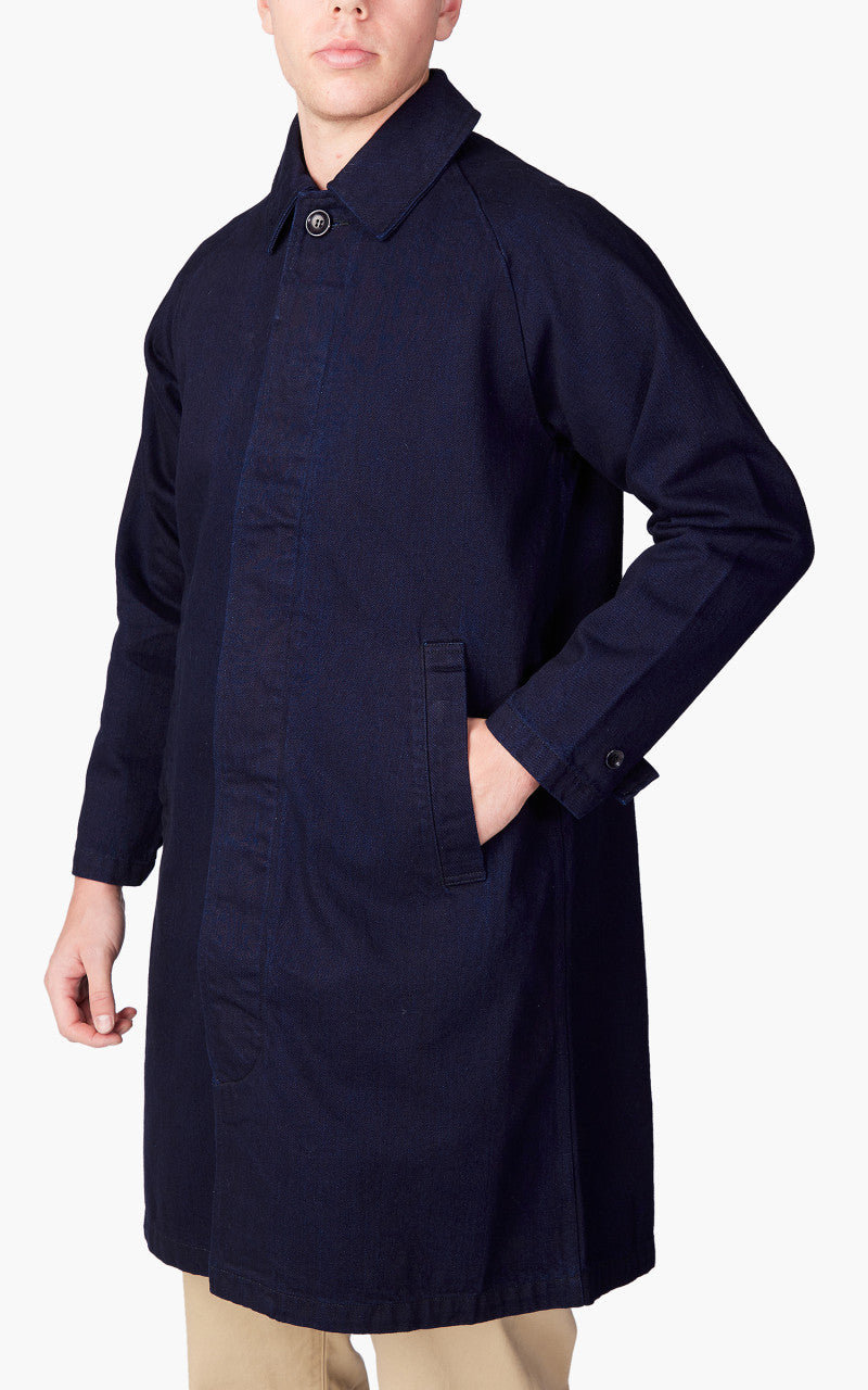 Japan Blue Balmacaan Coat Indigo 12.5oz