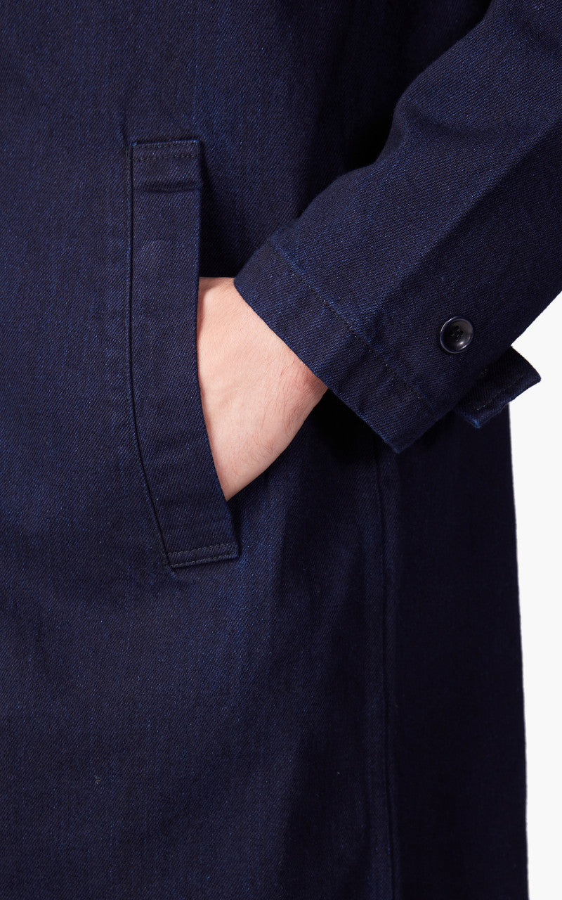 Japan Blue Balmacaan Coat Indigo 12.5oz