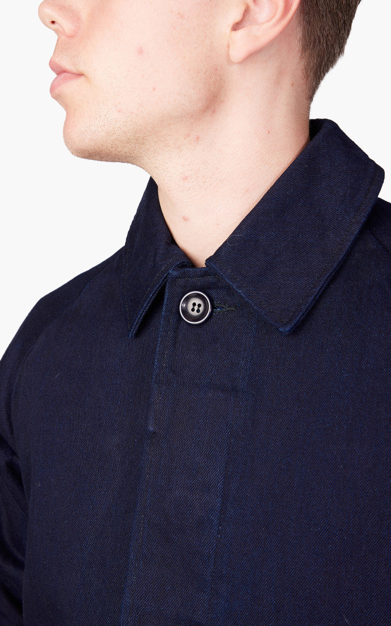 Japan Blue Balmacaan Coat Indigo 12.5oz
