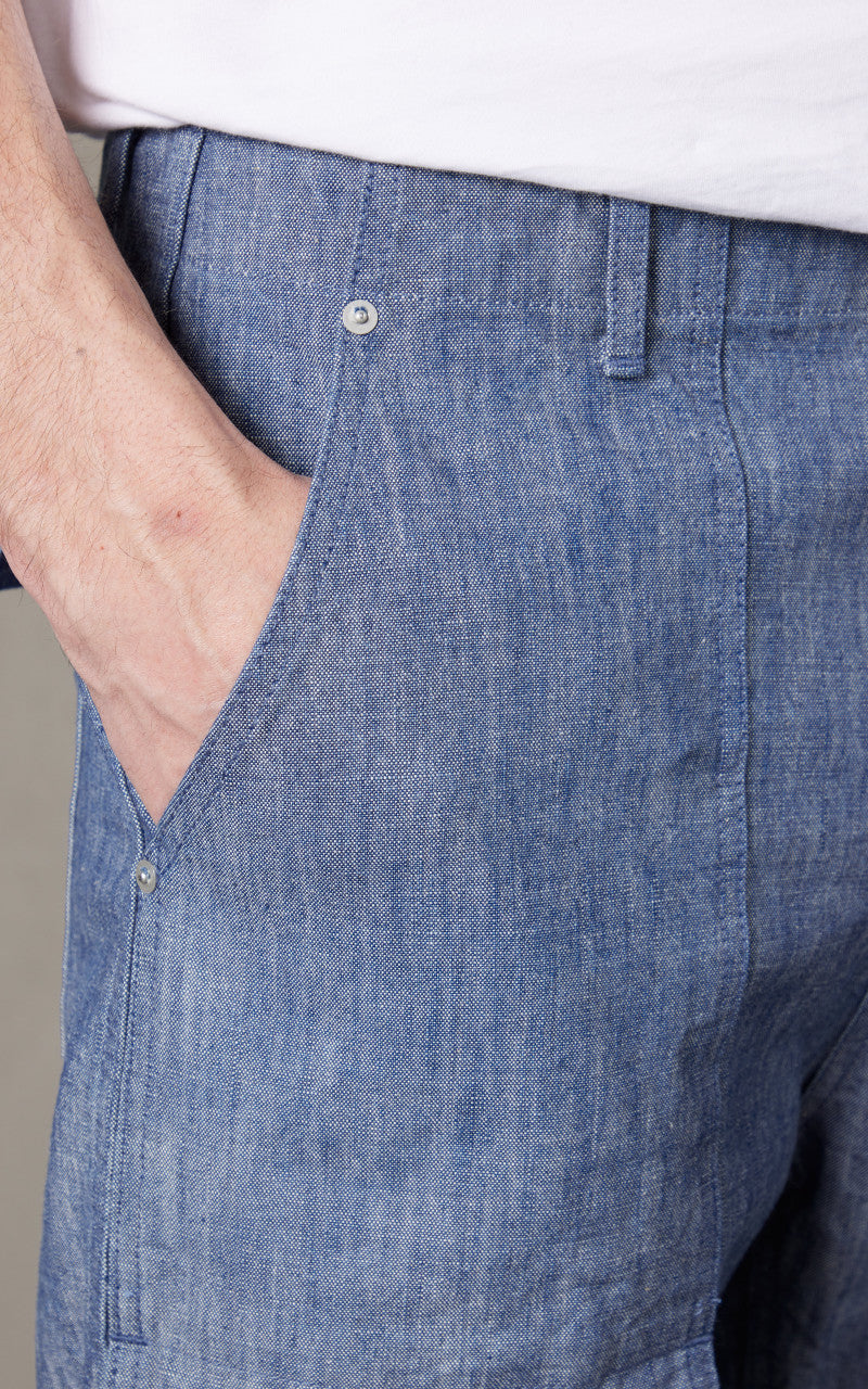 Japan Blue Heavy Chambray Bush Pants Sax