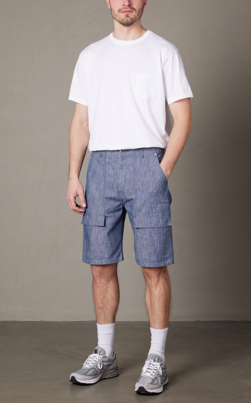 Japan Blue Heavy Chambray Shorts Sax
