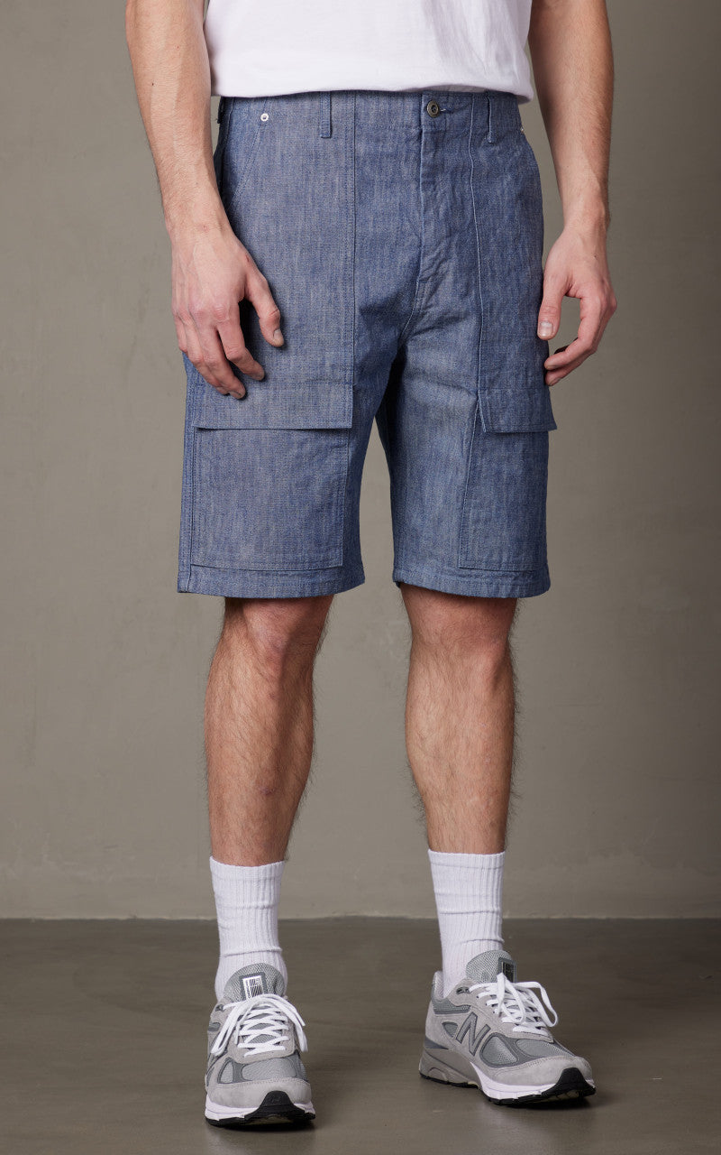 Japan Blue Heavy Chambray Shorts Sax