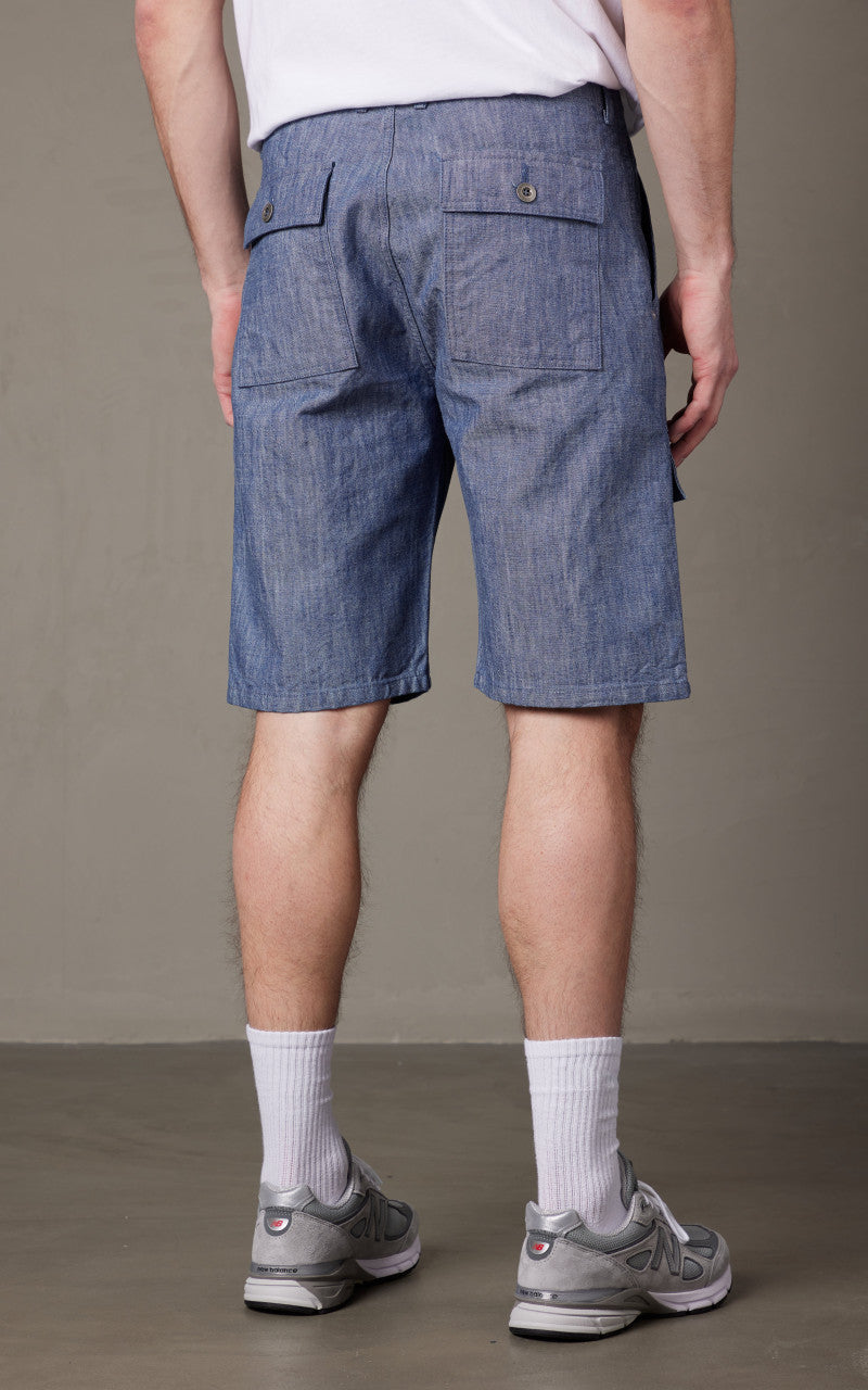 Japan Blue Heavy Chambray Shorts Sax