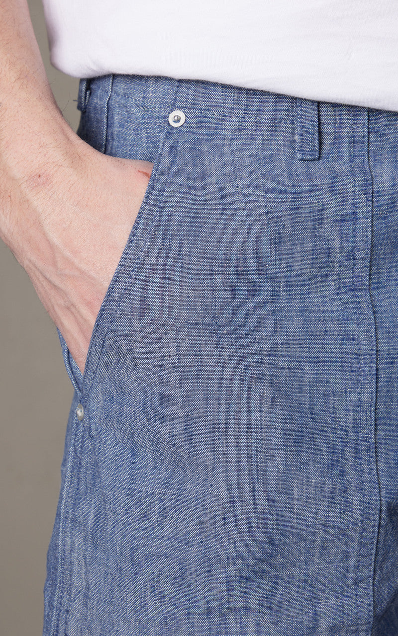 Japan Blue Heavy Chambray Shorts Sax