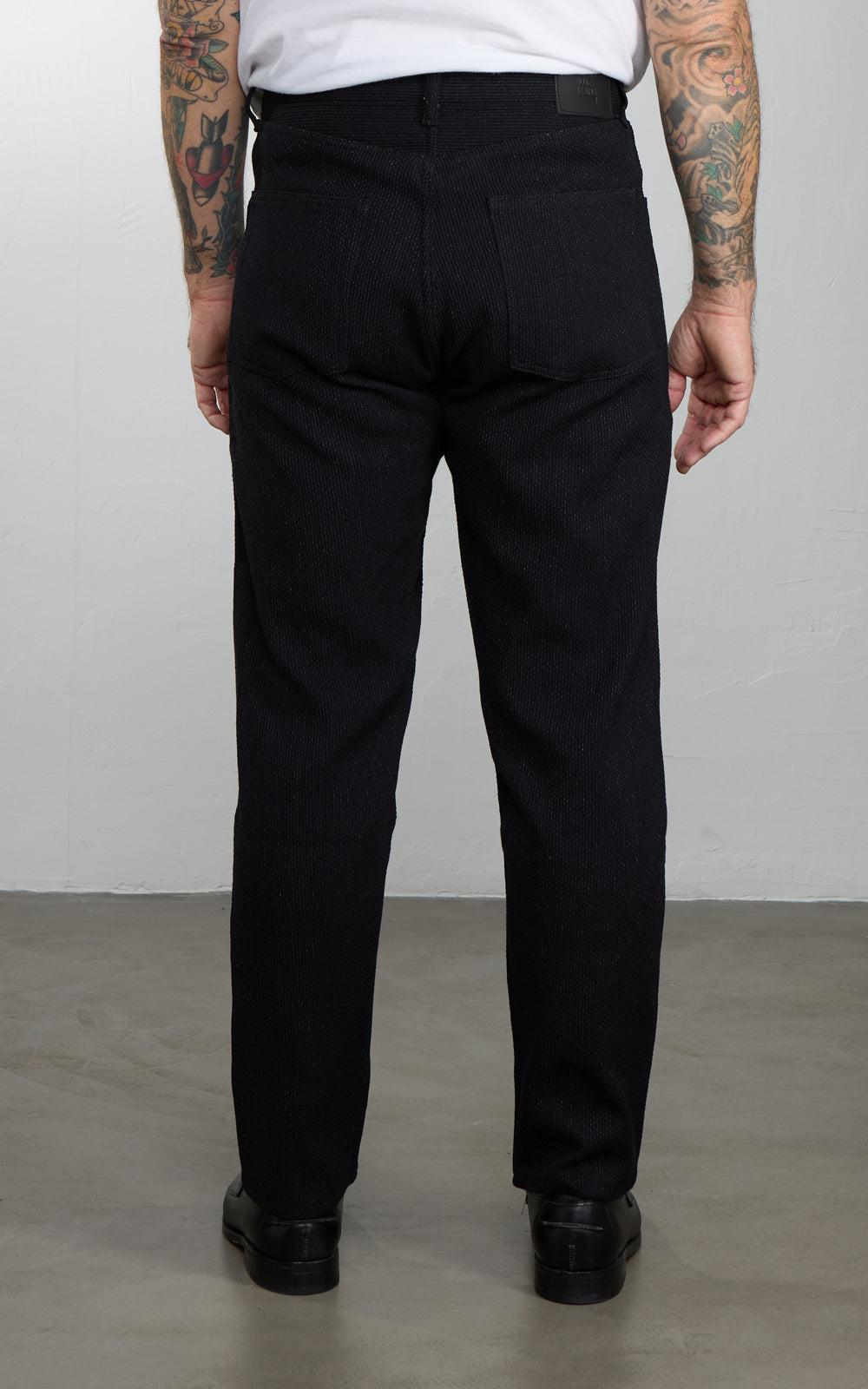 Japan Blue JBJE1525 Sashiko Wide Tapered Pants Black