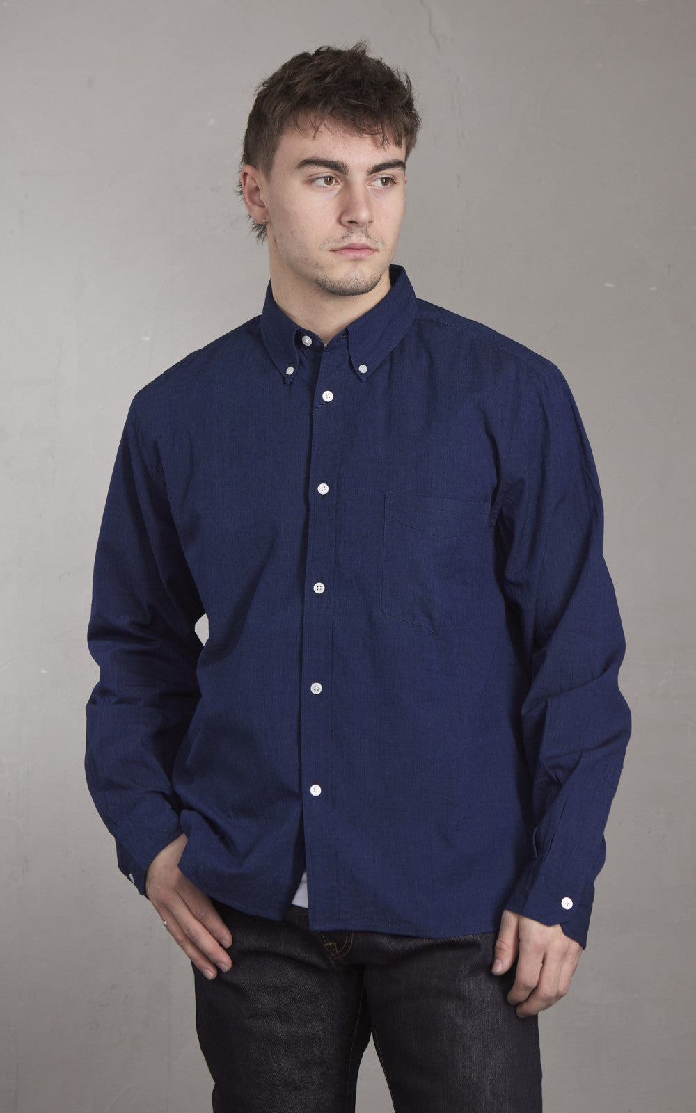 Japan Blue JBLS1042 Cote dIvoire Cotton Selvedge Chambray Shirt Dark I