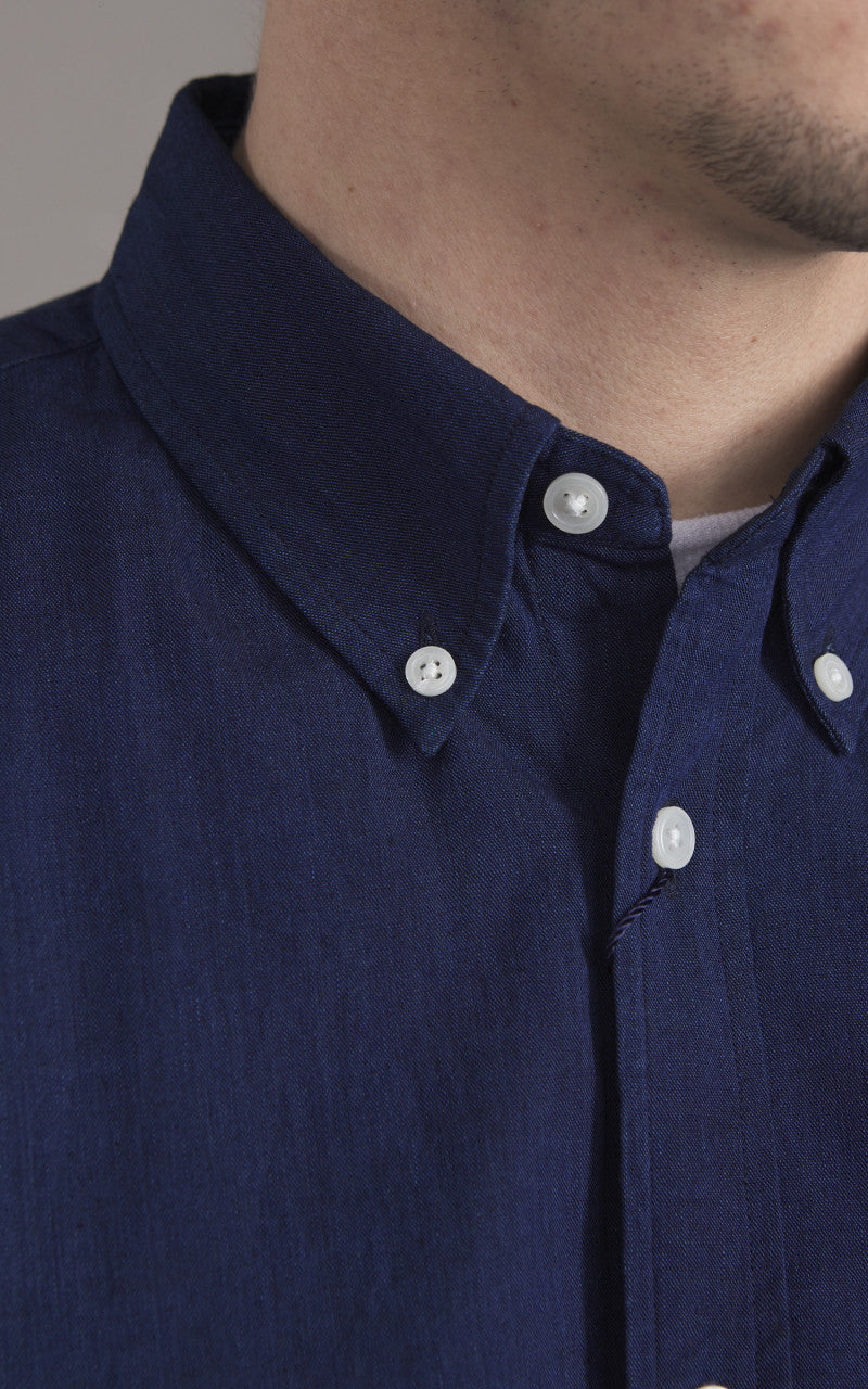 Japan Blue Cote d’Ivoire Cotton Selvedge Chambray Shirt Dark Indigo