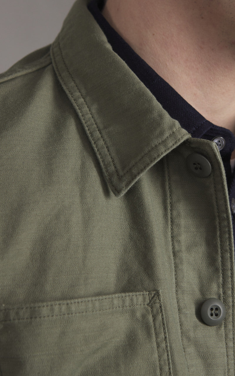 Japan Blue JBOT1300 Military Back Sateen Coverall Jacket Olive Drab