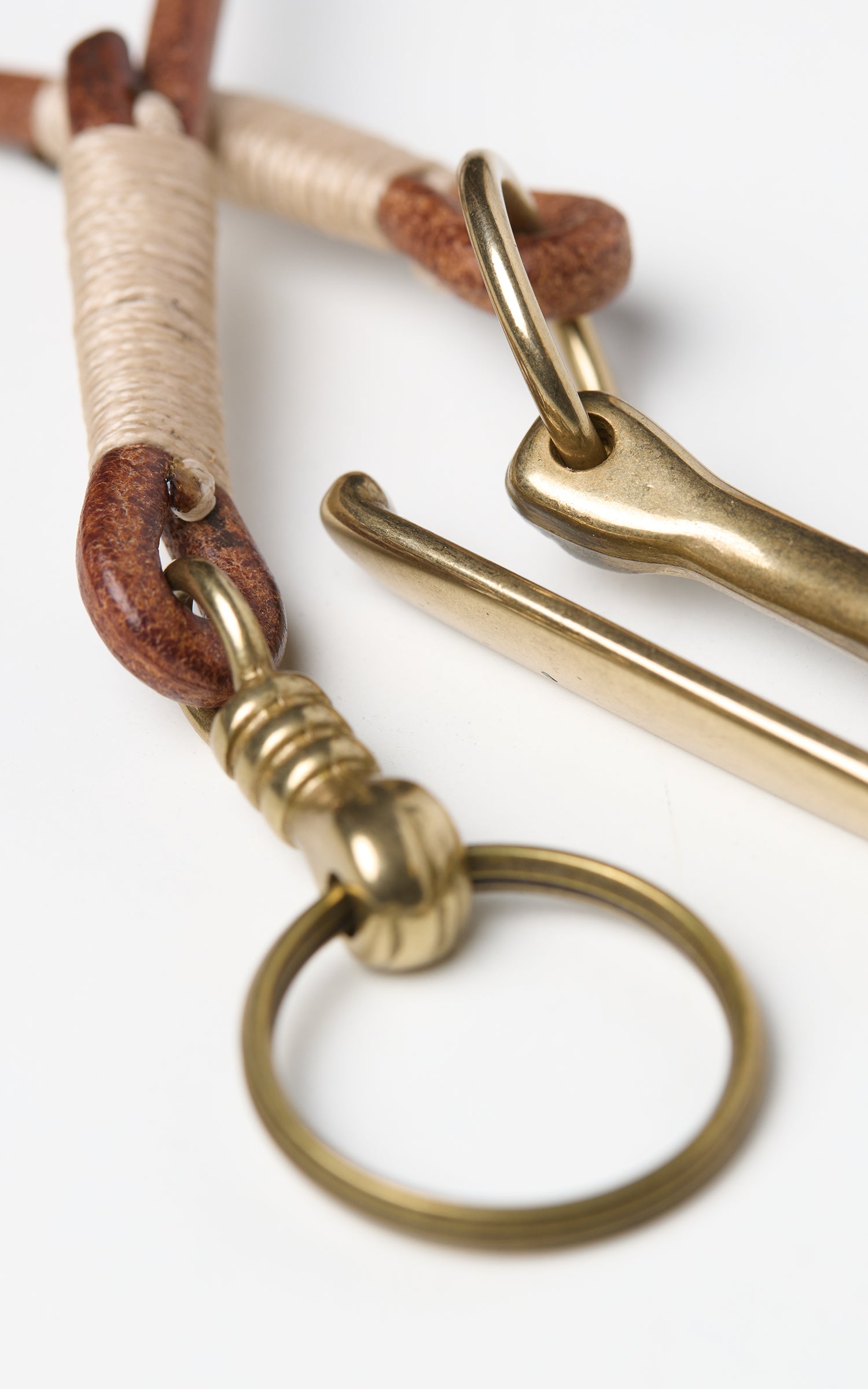 Jean Dessel Hand-Sewn Leather Wallet Chain Brown