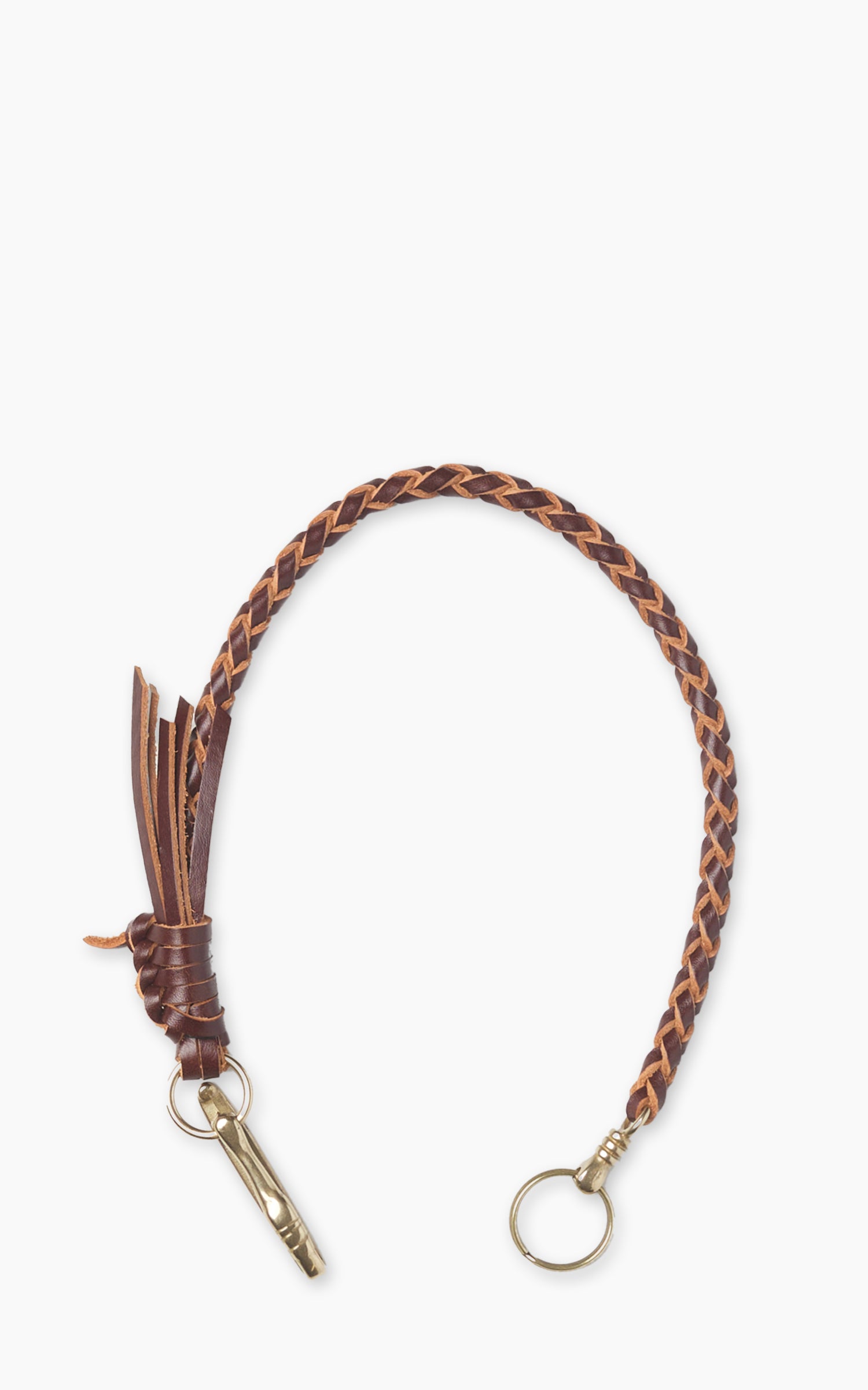 Jean Dessel Hand-Woven Leather Wallet Chain Brown