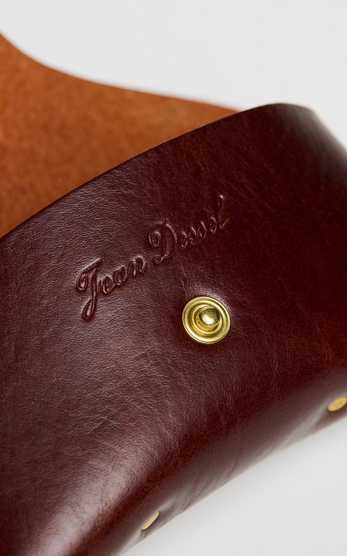 Jean Dessel Leather Eyeglass Case Brown