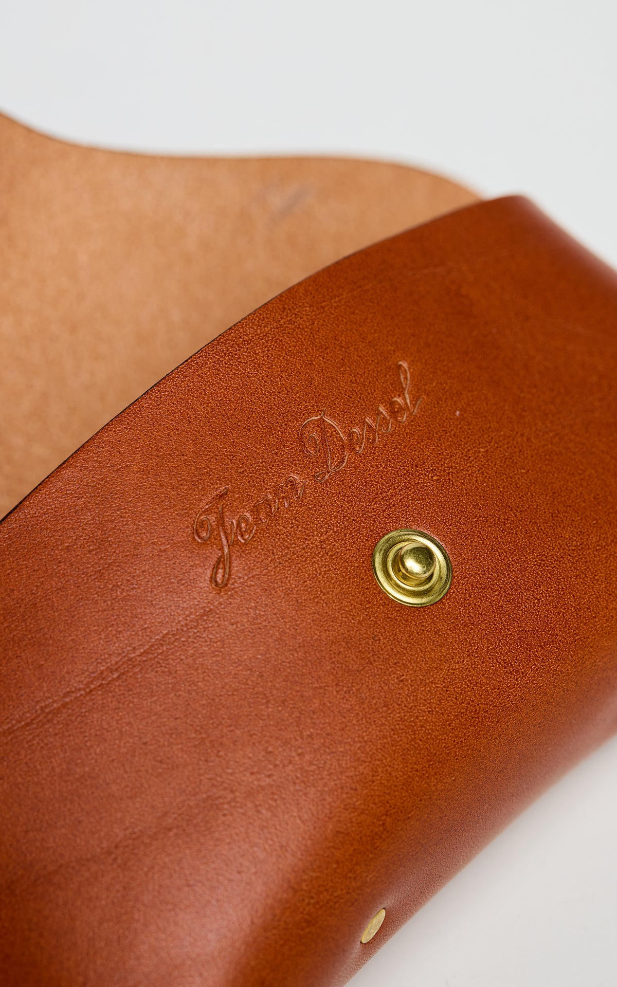 Jean Dessel Leather Eyeglass Case Cognac