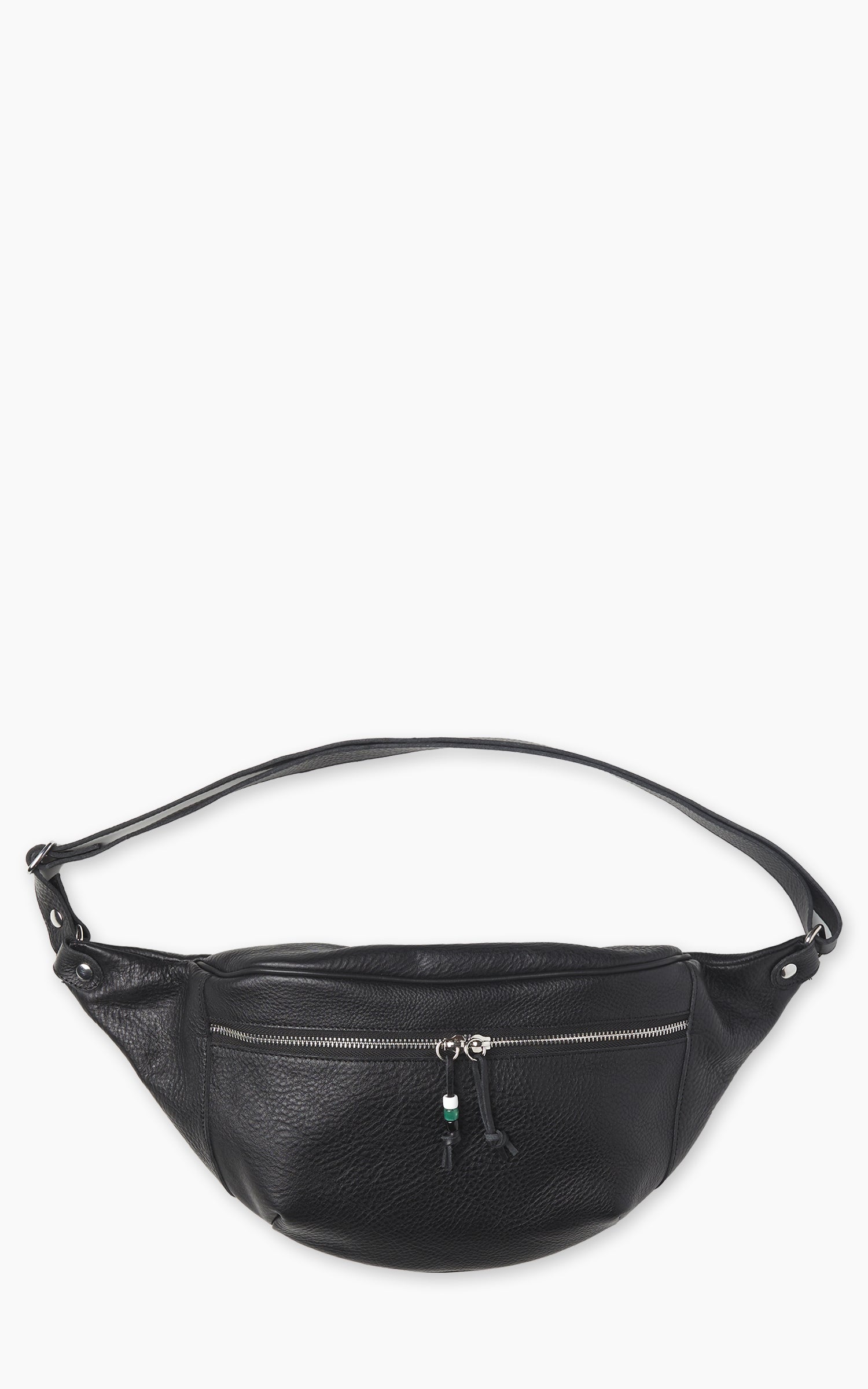 Jean Dessel Cowhide Leather Waist Bag Black