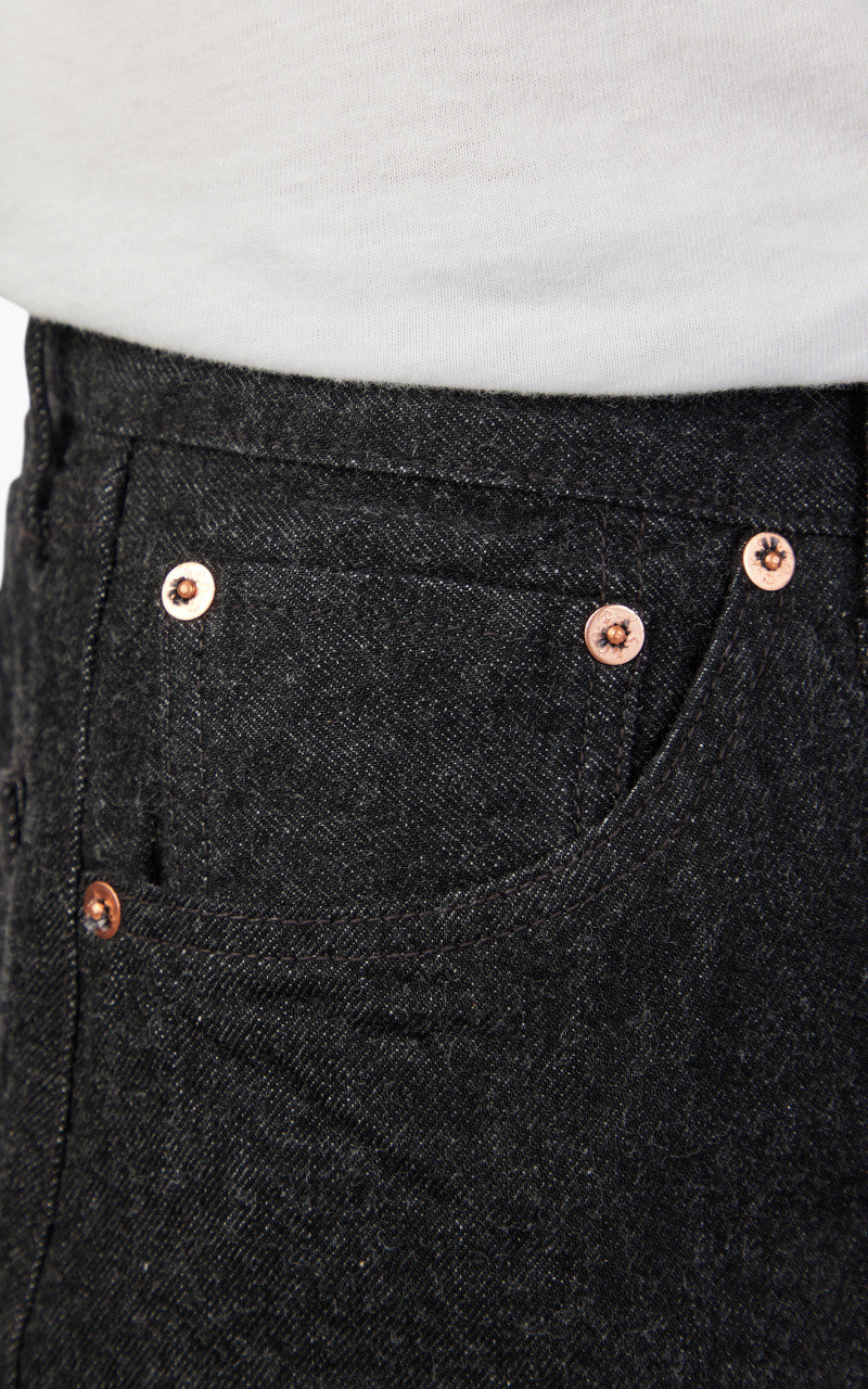 Kaptain Sunshine 5P Zipper Front Denim Pants Black One Wash