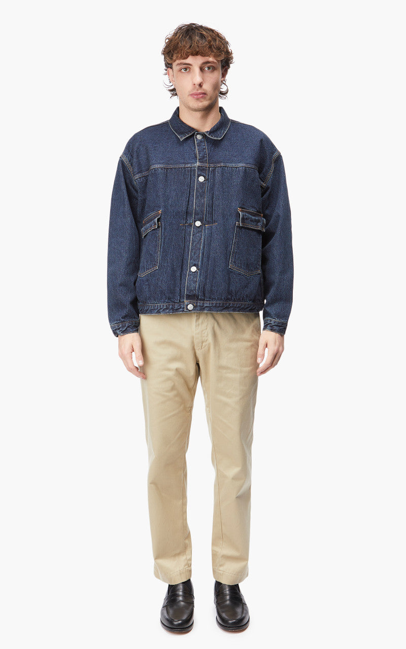 Kaptain Sunshine Denim Tracker Jacket Indigo Vintage Wash