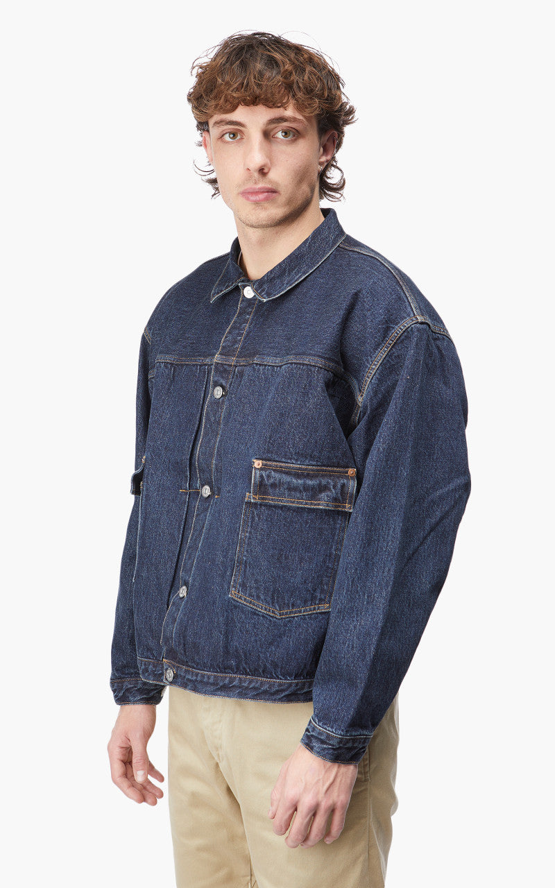 Kaptain Sunshine Denim Tracker Jacket Indigo Vintage Wash