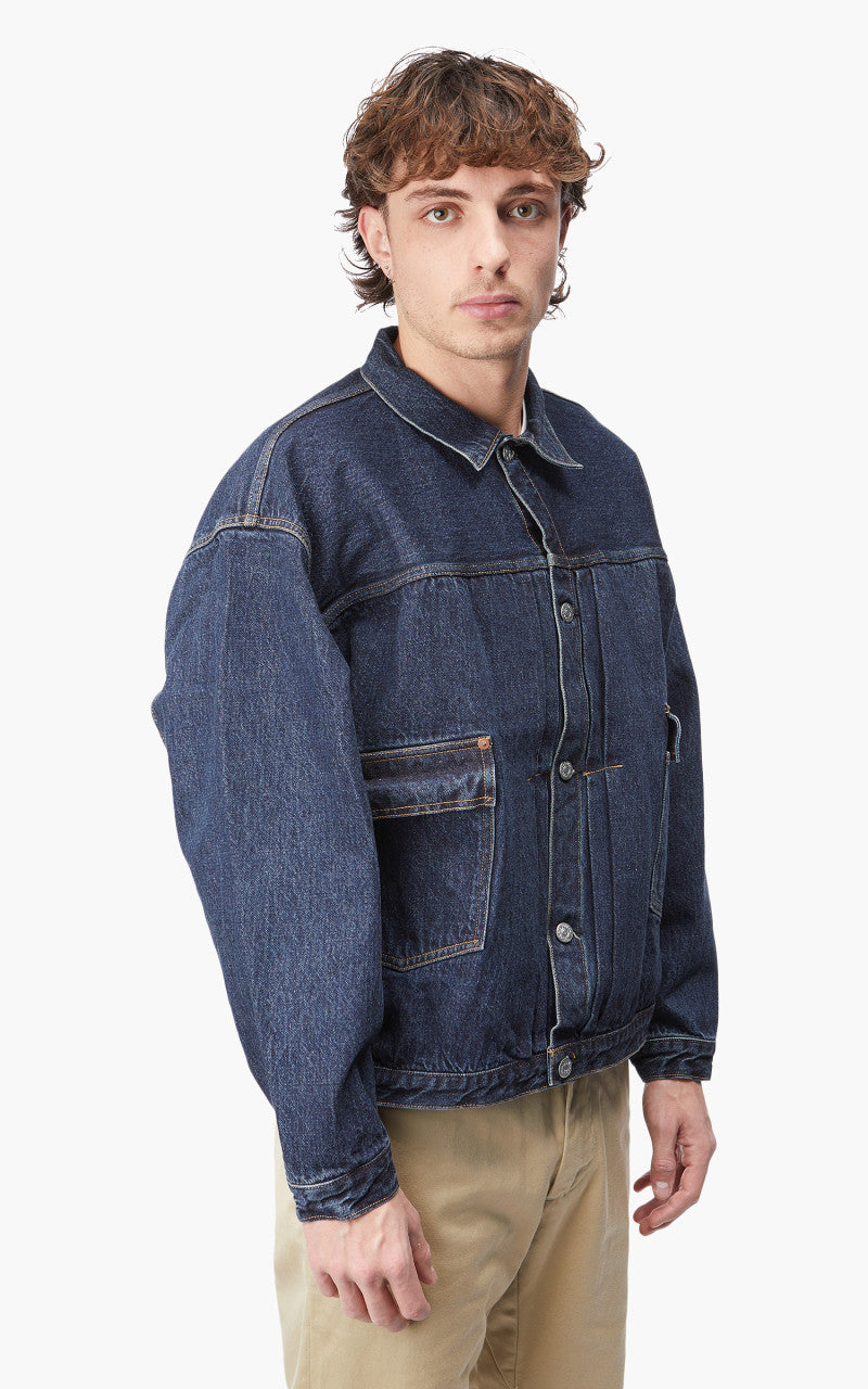 Kaptain Sunshine Denim Tracker Jacket Indigo Vintage Wash