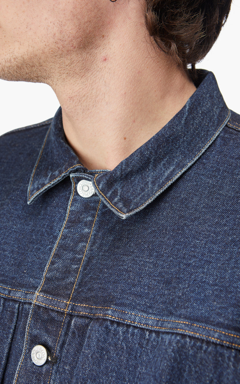 Kaptain Sunshine Denim Tracker Jacket Indigo Vintage Wash