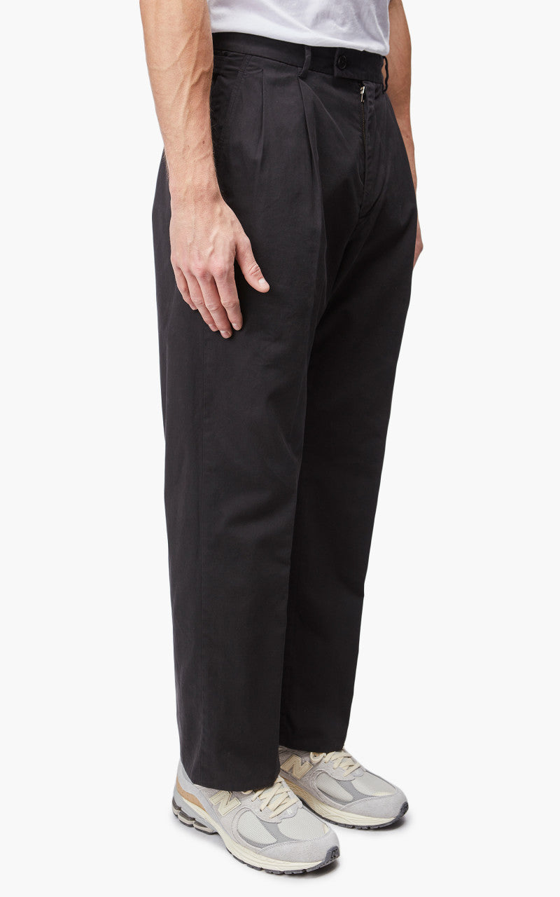 Kaptain Sunshine Garment Dyed 2Pleats Straight Trousers Ink Black Kaptain Sunshine Garment Dyed 2Pleats Straight Trousers Ink Black