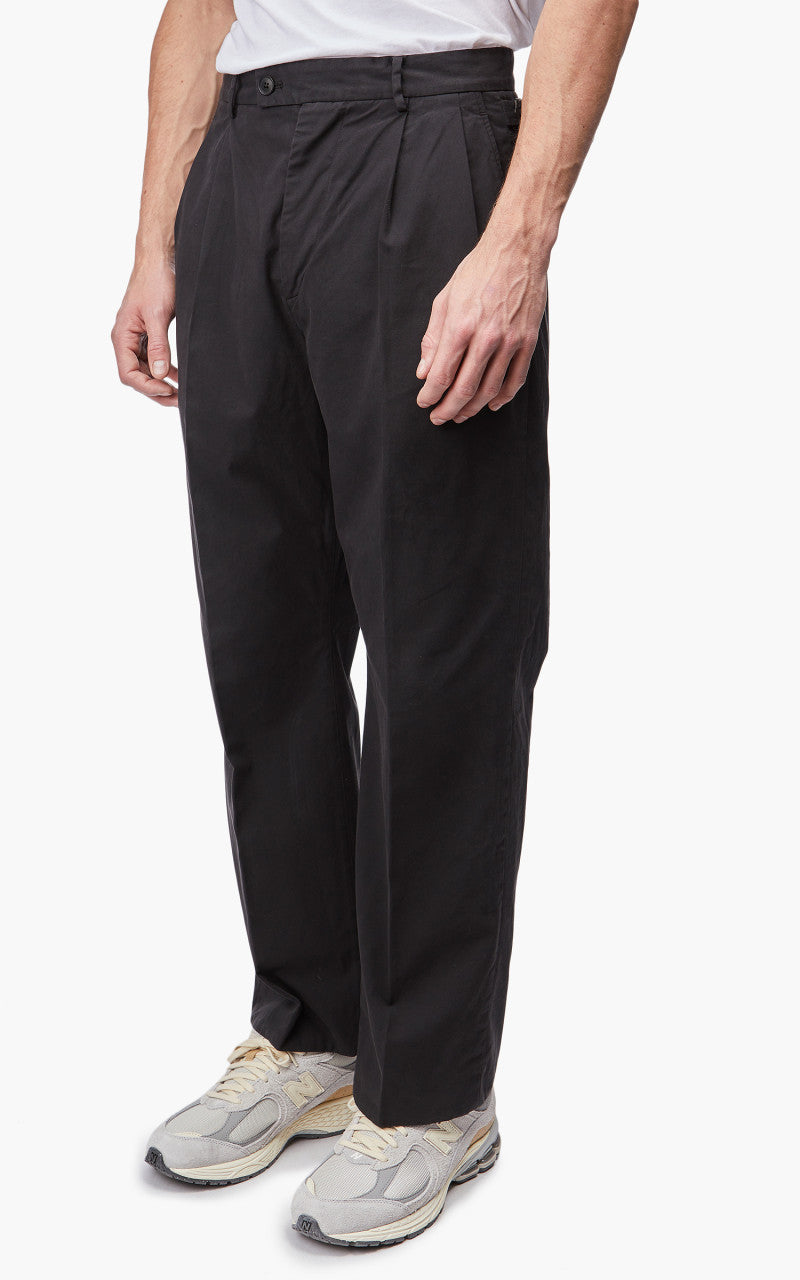 Kaptain Sunshine Garment Dyed 2Pleats Straight Trousers Ink Black