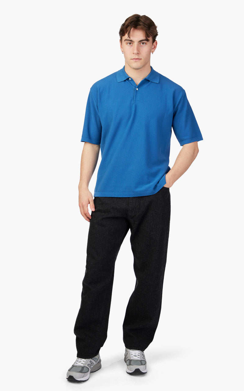 Kaptain Sunshine Knit Polo Shirt Blue