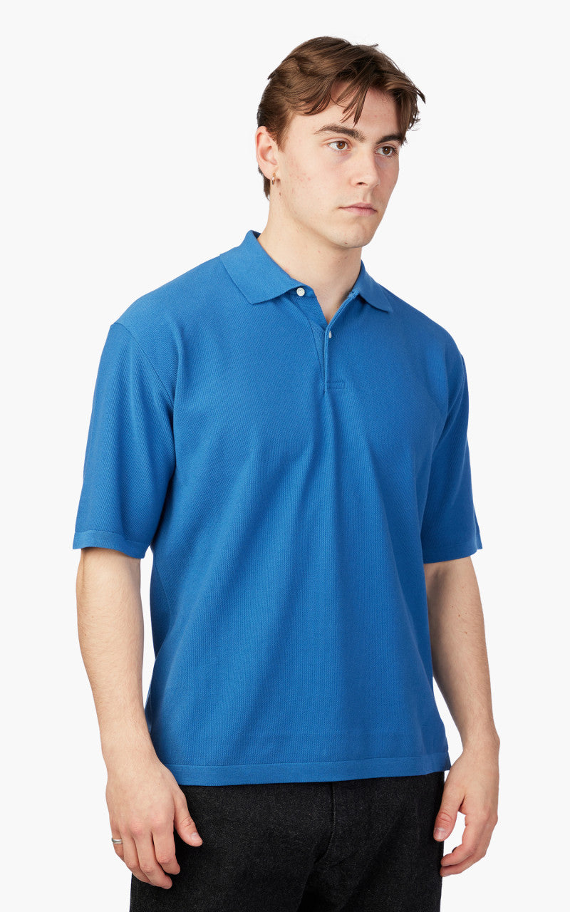 専用　24ss KAPTAIN SUNSHINE Polo Shirt Kaptain Sunshine Knit Polo Shirt Blue