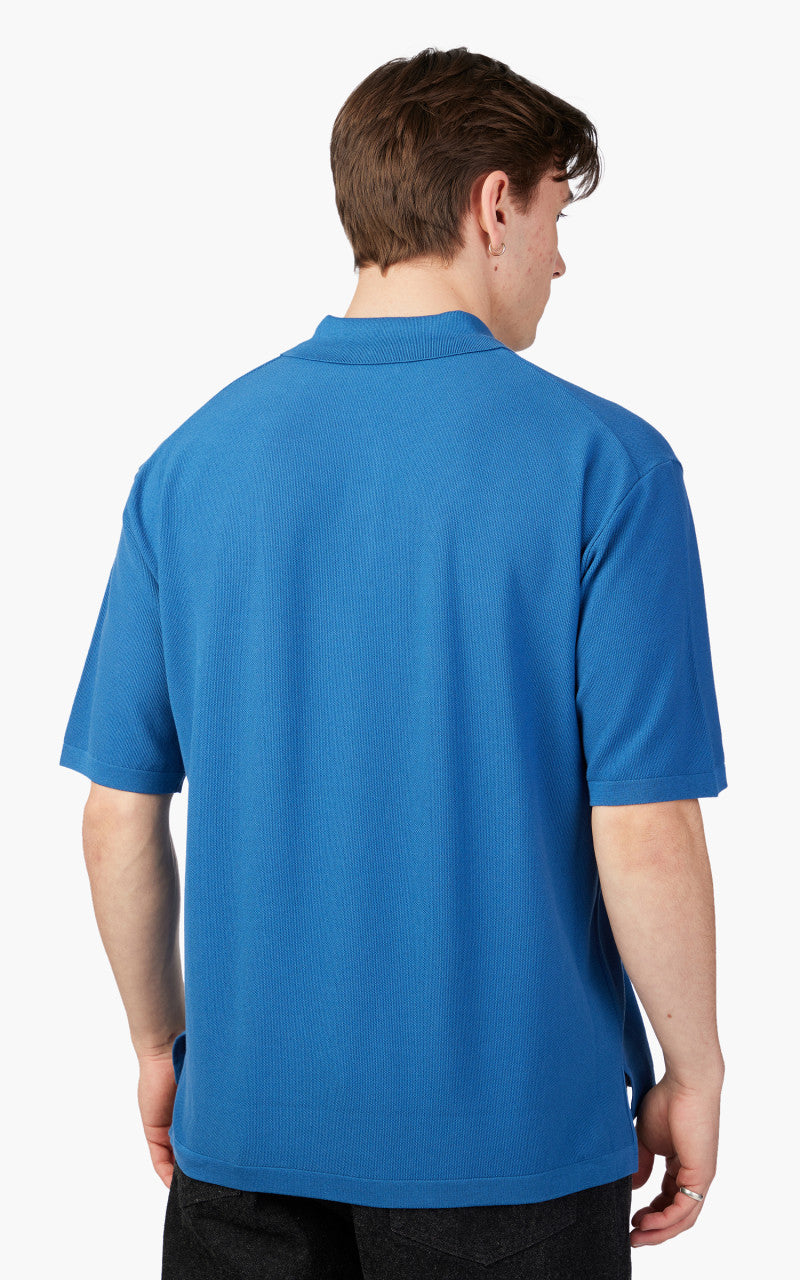 Kaptain Sunshine Knit Polo Shirt Blue