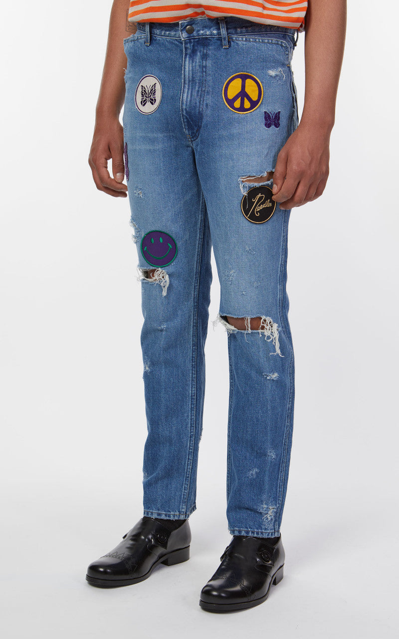 Needles Assorted Patches Slim Jean Indigo