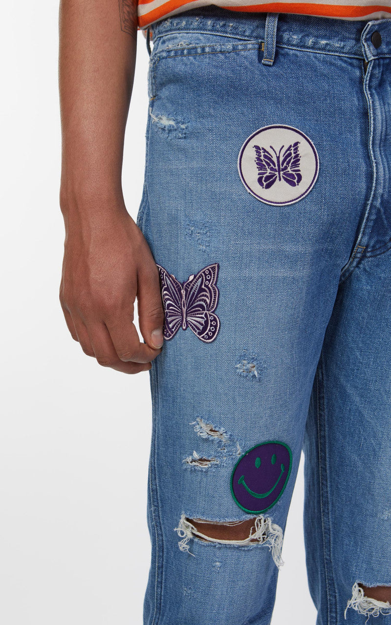 Needles Assorted Patches Slim Jean Indigo