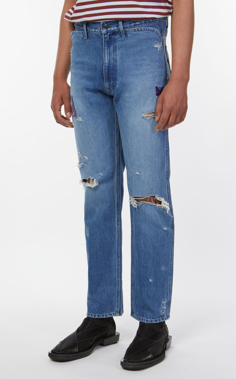 Needles Papillon Patches Straight Jean Indigo