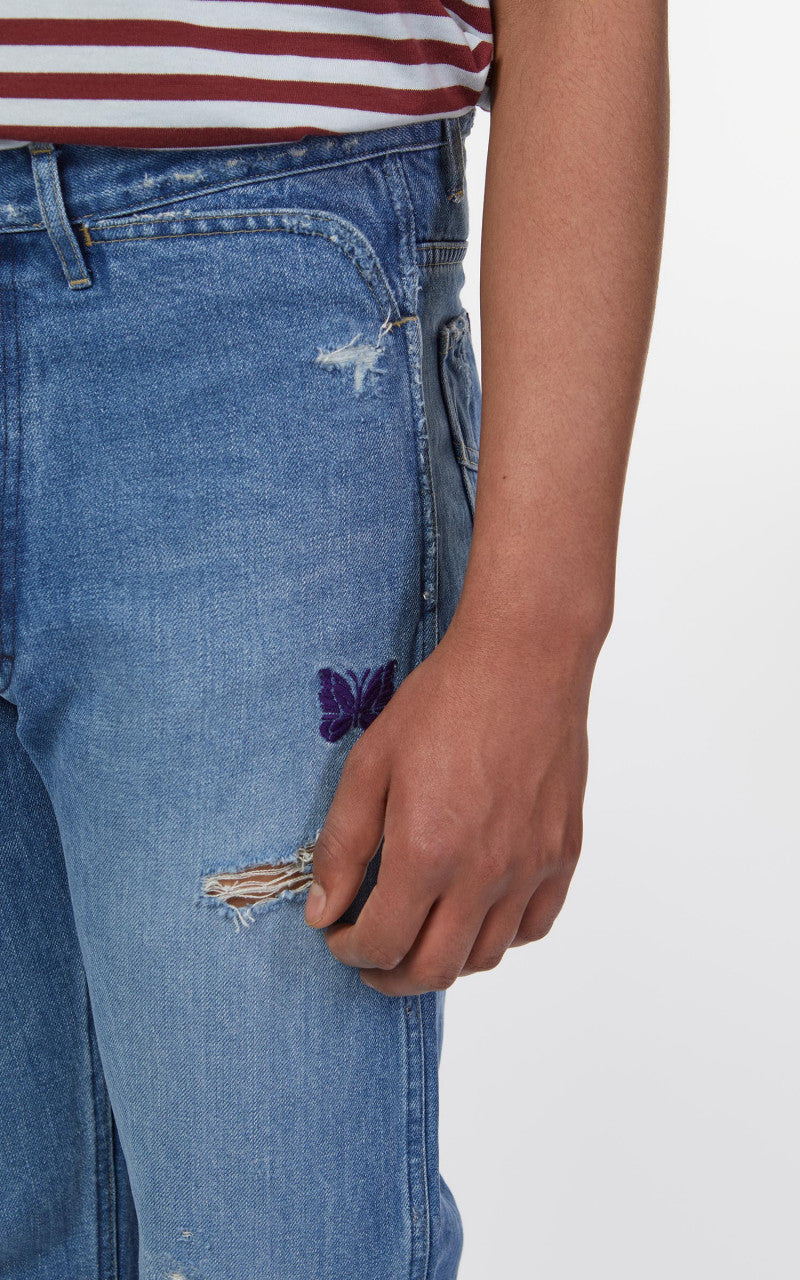 Needles Papillon Patches Straight Jean Indigo
