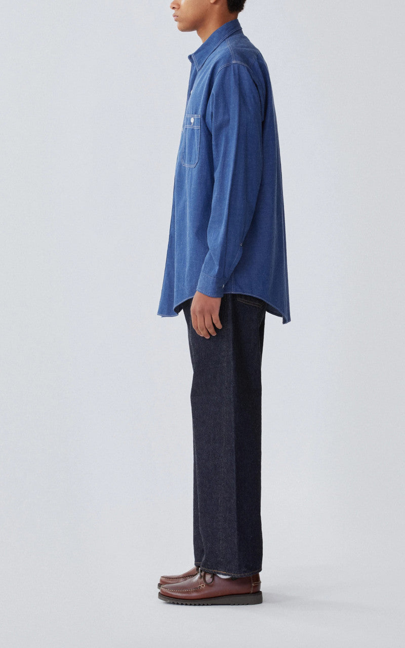 Kaptain Sunshine Work Shirt Cotton/Hemp Indigo Blue