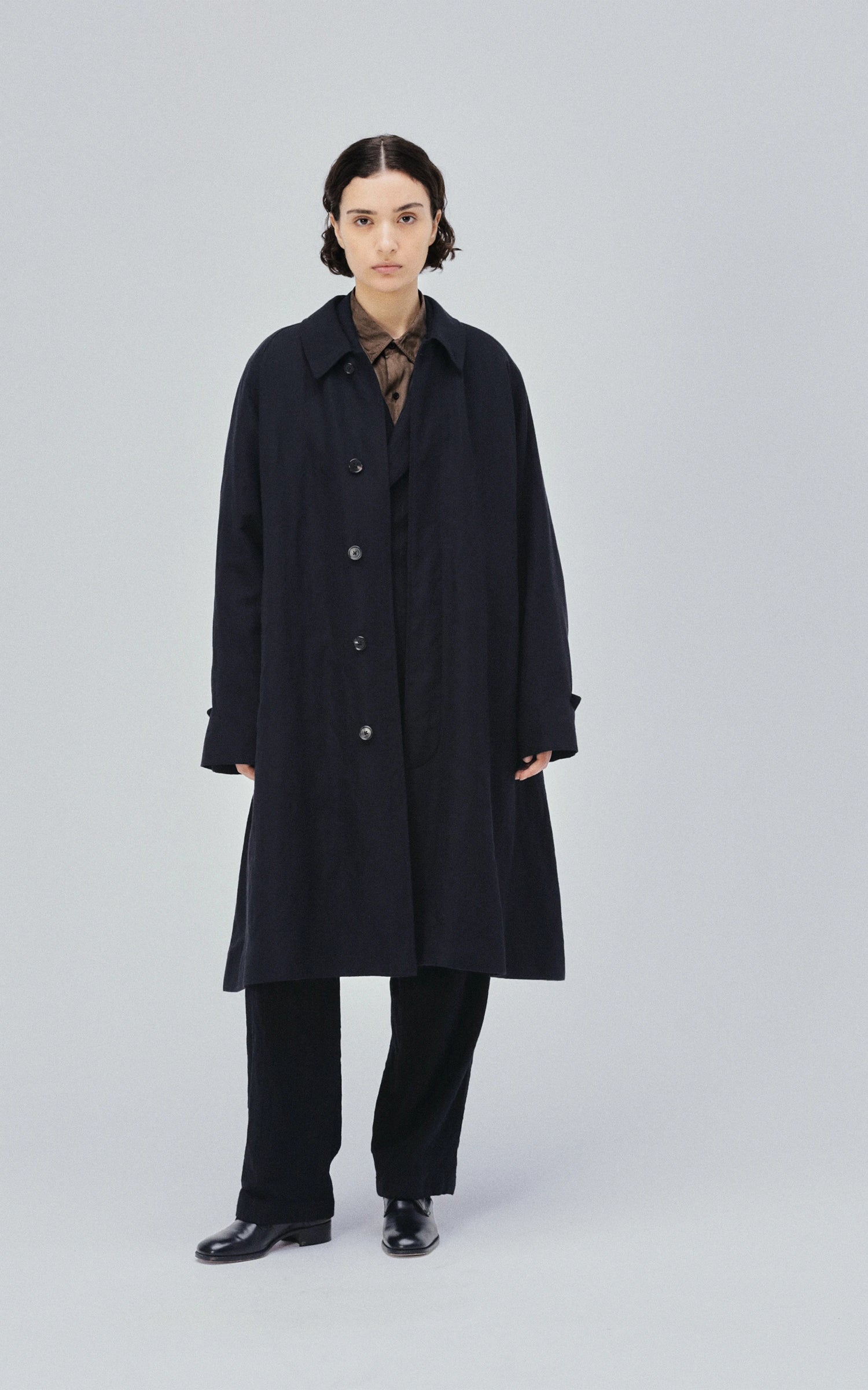 ジャケット・アウター KAPTAIN SUNSHINE Walker Coat BLACK 36 Kaptain Sunshine Cashmere Linen Walker Coat Black